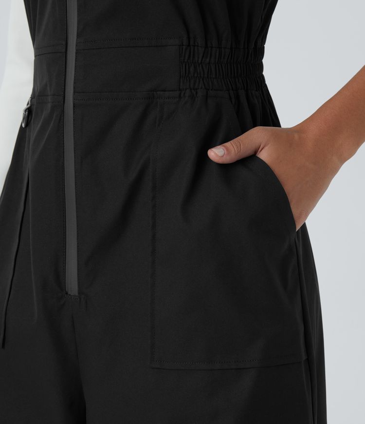 Water Repellent Wear-Resistant Zipper Pockets Camping Overalls