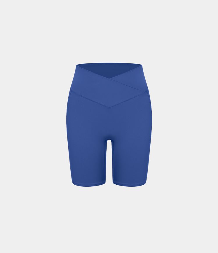 Pantalón corto Softlyzero™ ciclista yoga bolsillo lateral cruzado tiro alto 17.5cm