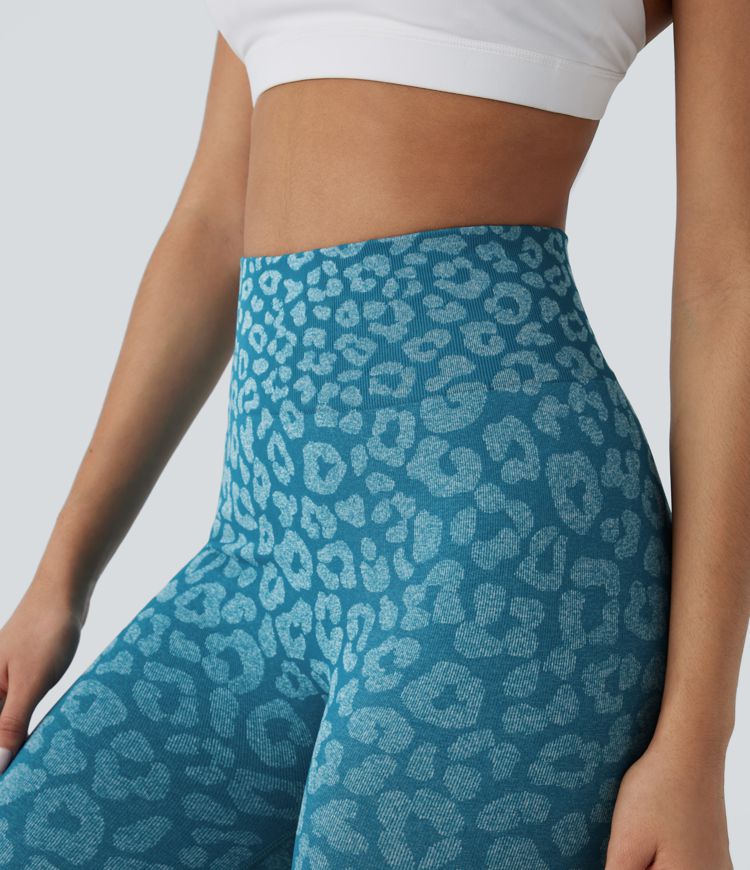 Seamless Flow High Waisted Leopard 7/8 Yoga Leggings