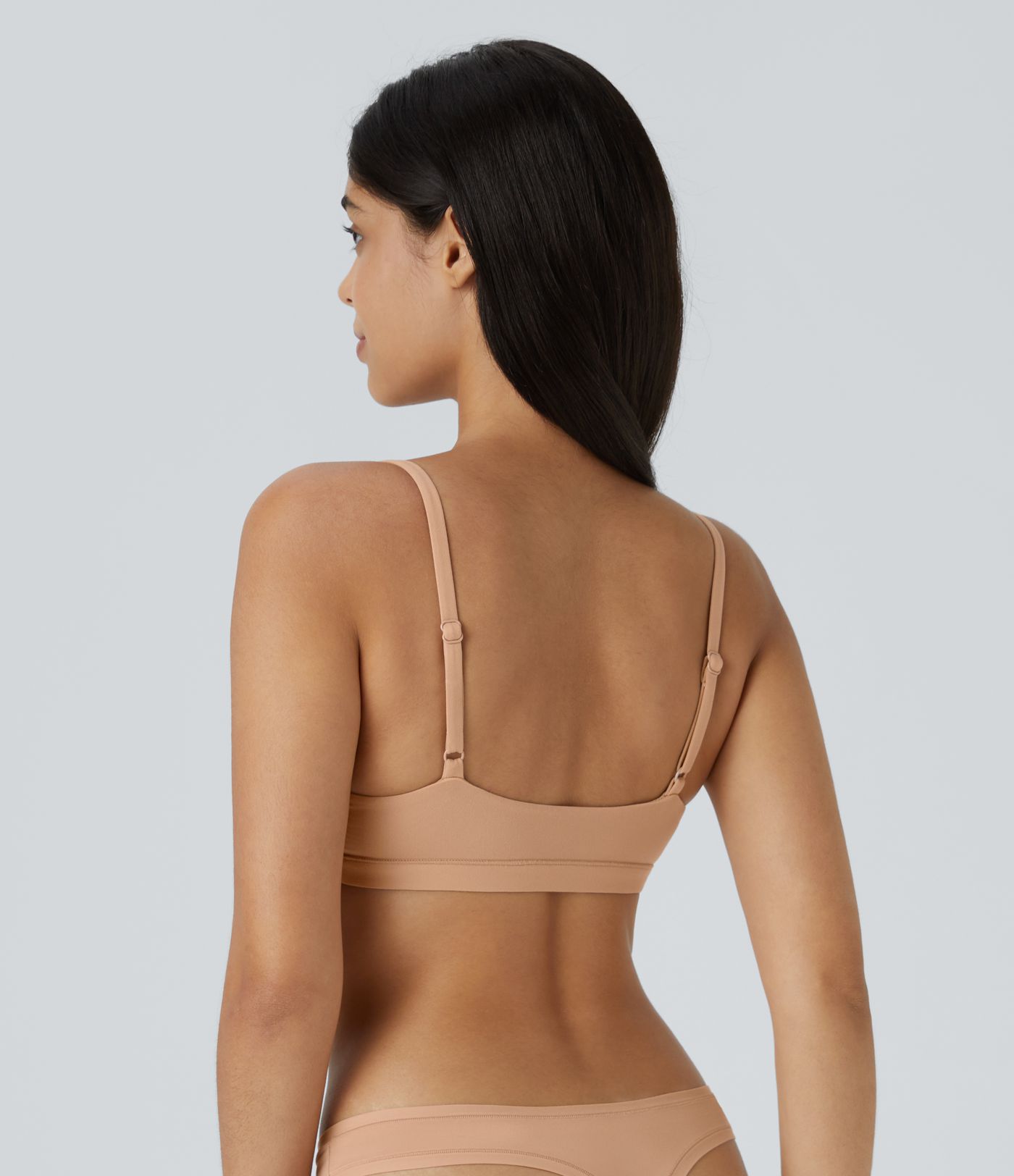 High stretch skin-friendly adjustable strap backless homewear bra