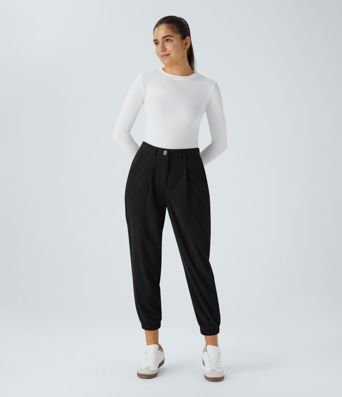 Pantalons de cyclisme en velours côtelé, taille mi-haute, coupe décontractée, avec poches zippées.