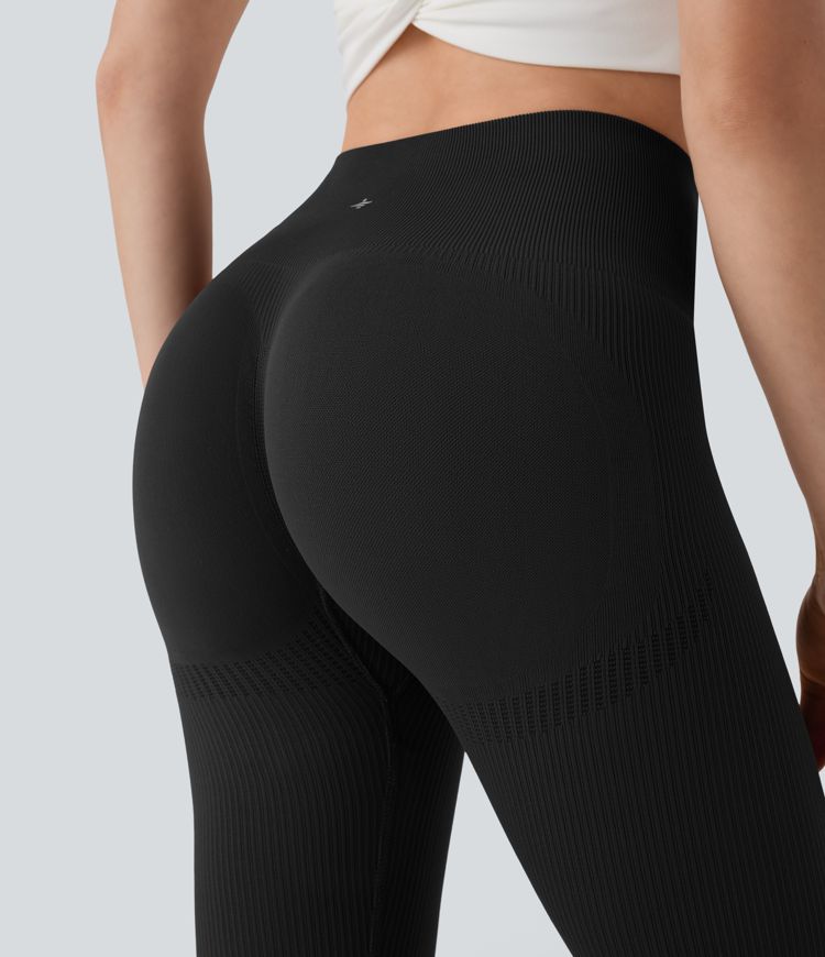 Seamless Flow High Waisted Tummy Control Butt Lifting 7/8 Yoga Leggings