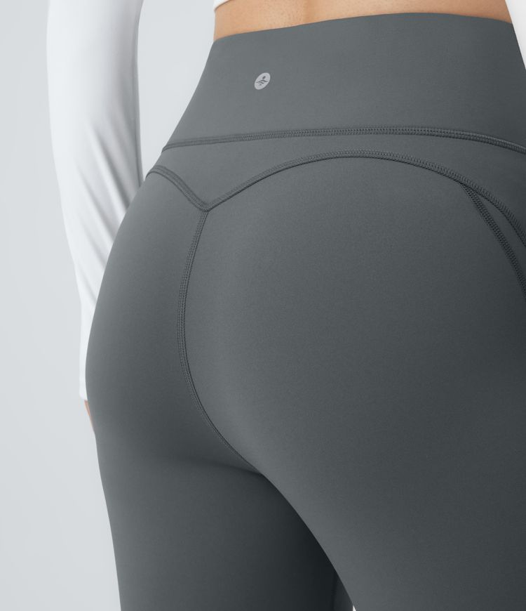 V-shaped high-waist thermal yoga flare pants