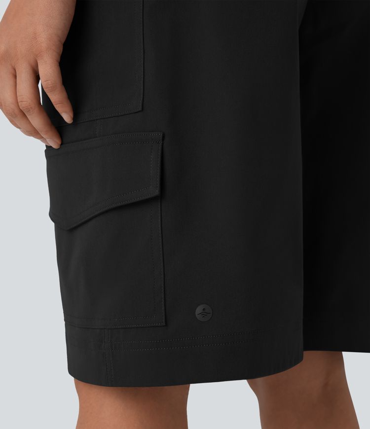 Bermudas cargo múltiple bolsillo tiro medio