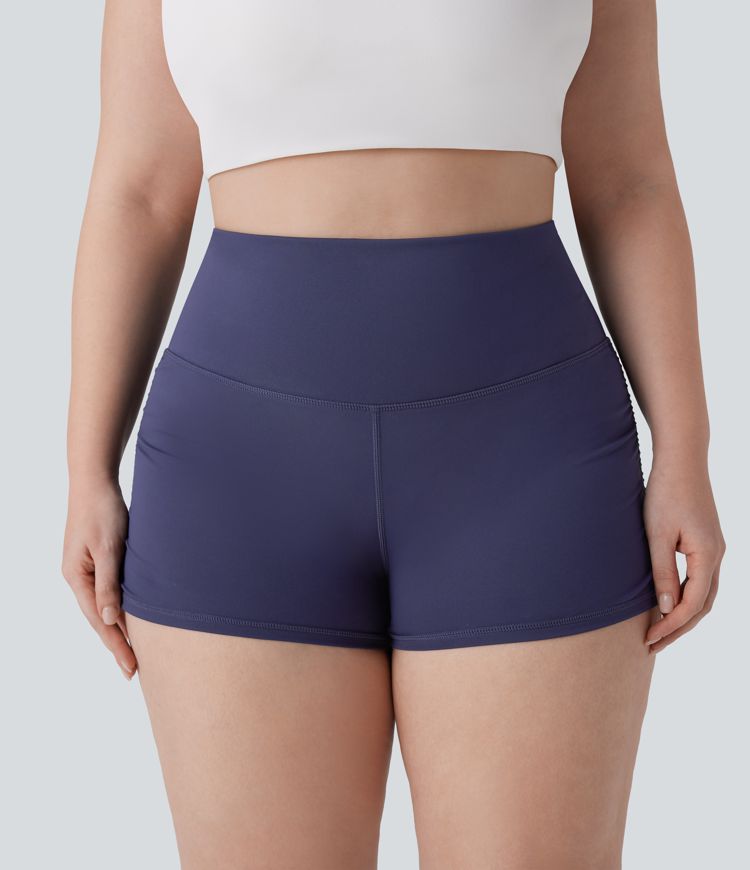 Pantalón corto Softlyzero™ QuickDry SoCinched ciclista correr tiro alto frunce control abdomen talla grande 6.3cm