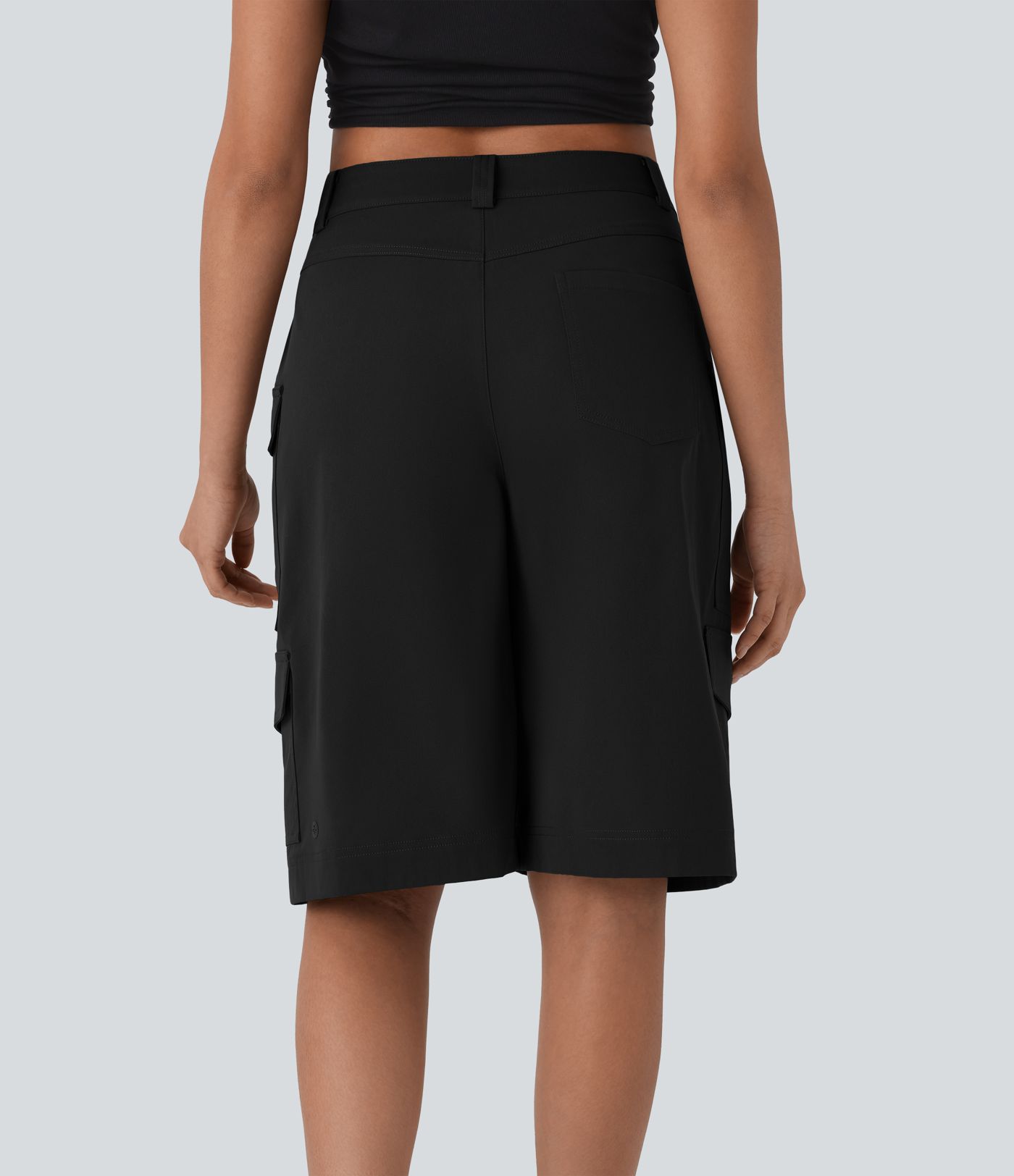 Bermudas cargo múltiple bolsillo tiro medio