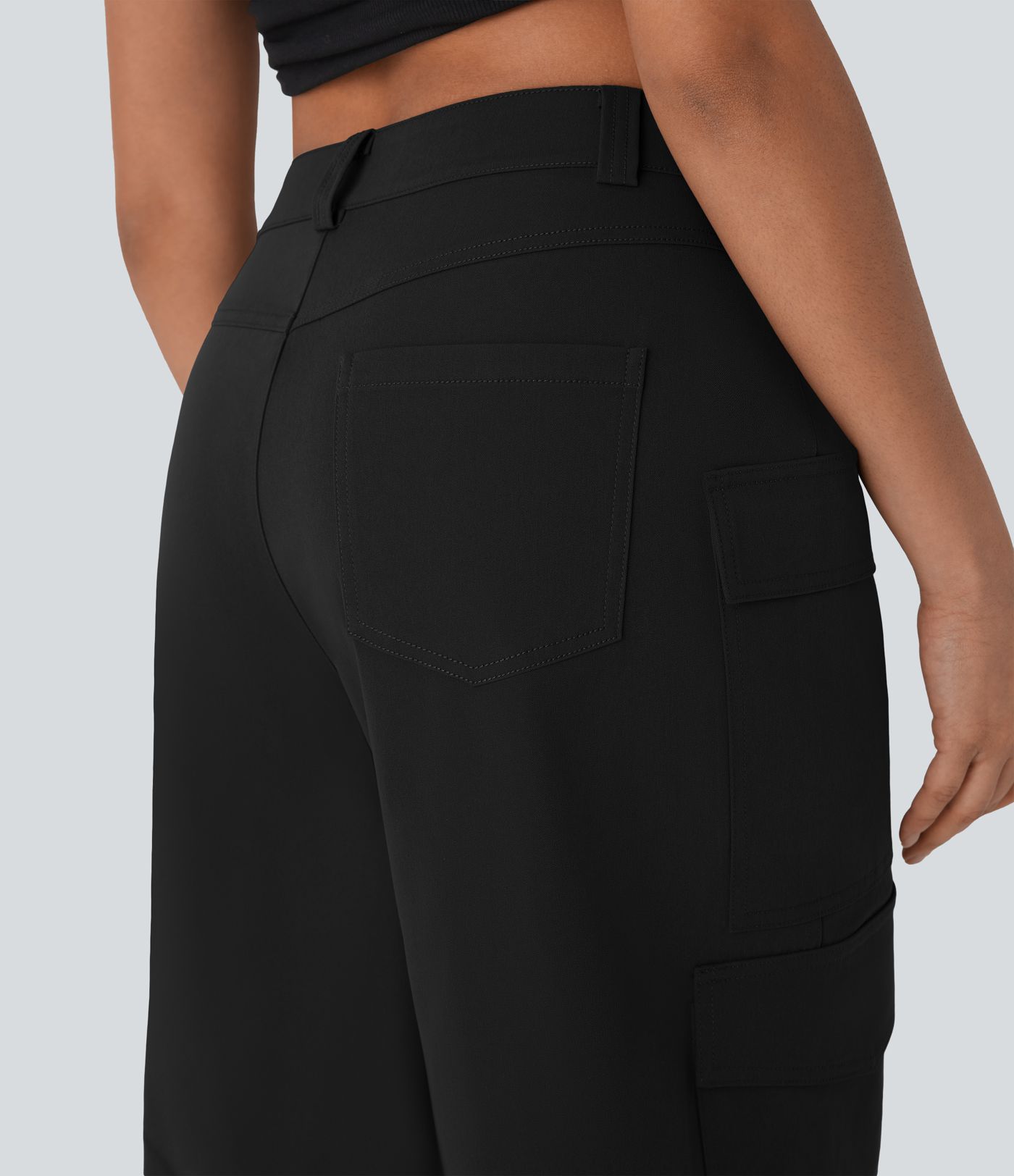 Bermudas cargo múltiple bolsillo tiro medio