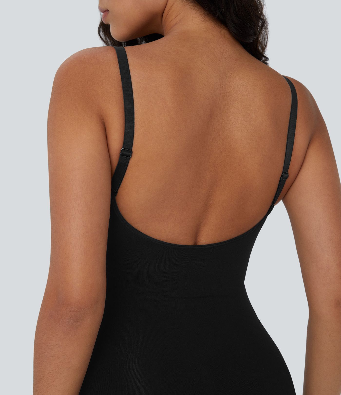 Body sculptant sans coutures à effet seconde peau, bretelles ajustables, dos nu, effet ventre plat et push-up fessier