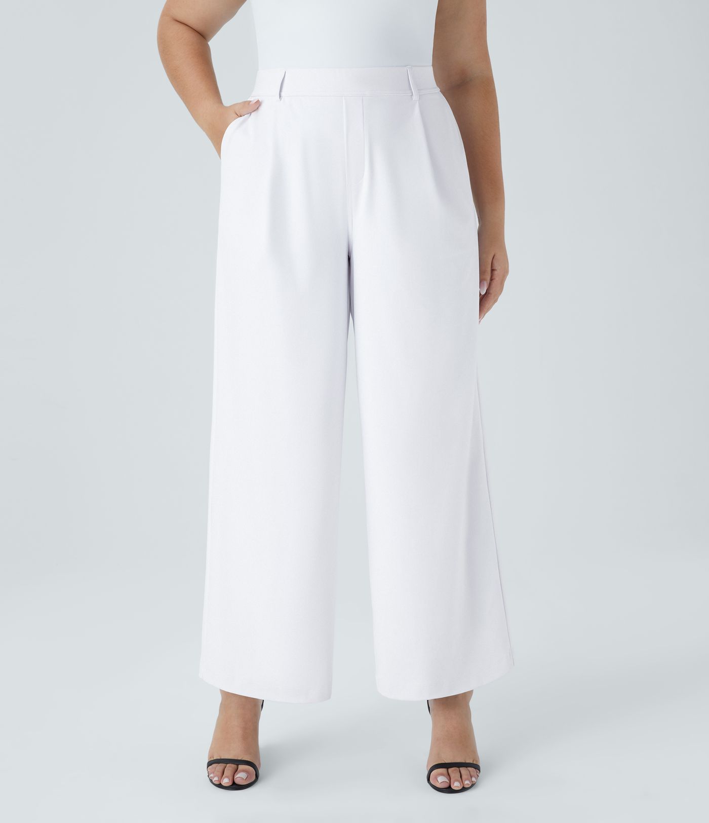 Halara Flex™ High Waisted Pocket Women Straight Wide Leg Baggy Suit Work Plus Size Pants