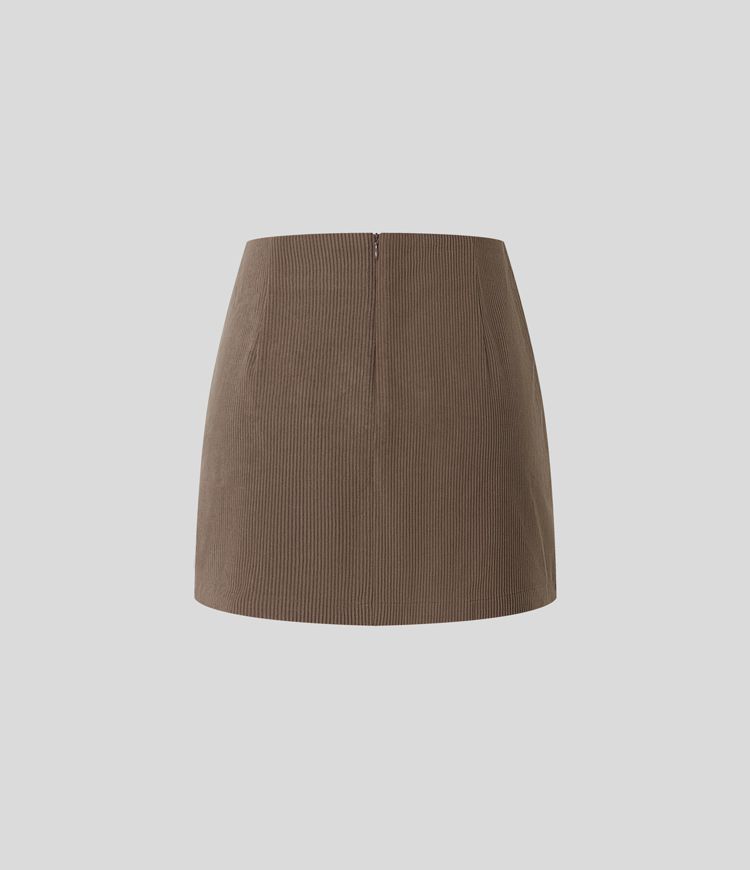 Falda pana 2 en 1 tiro alto cremallera espalda dobladillo dividido