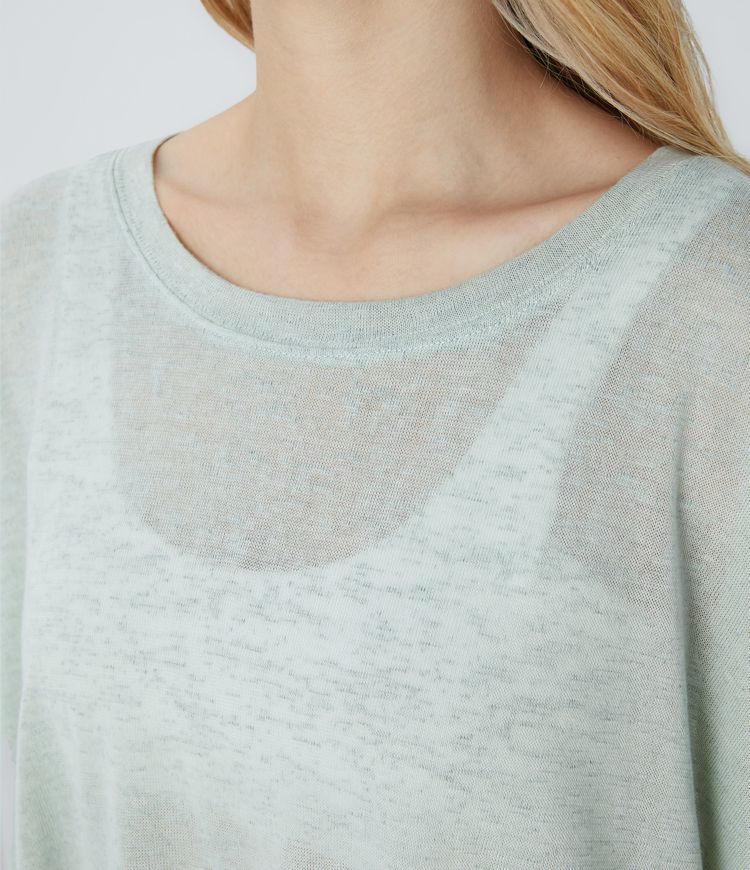 Asymmetrisches, transparentes, Oversize Freizeittop mit geteiltem Saum