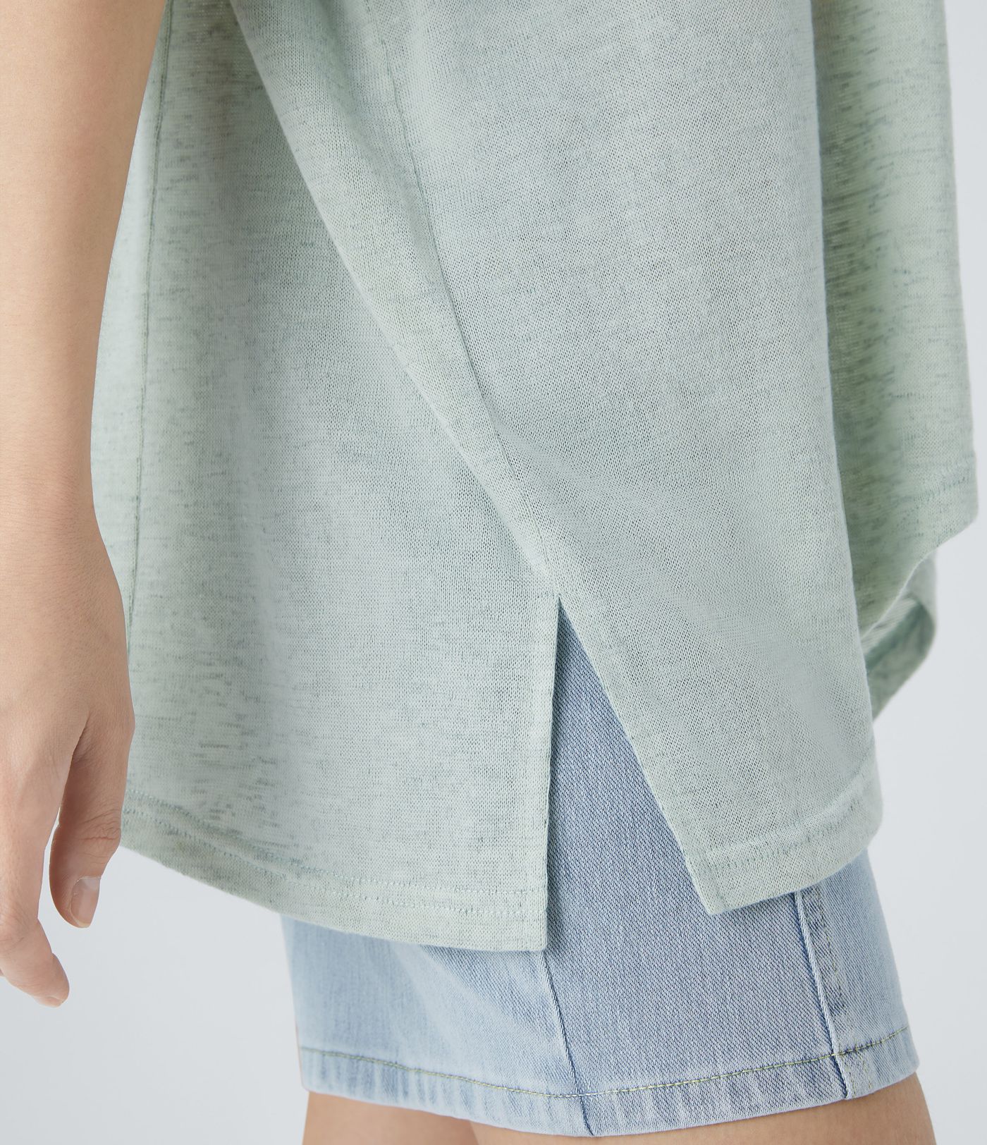 Asymmetrisches, transparentes, Oversize Freizeittop mit geteiltem Saum