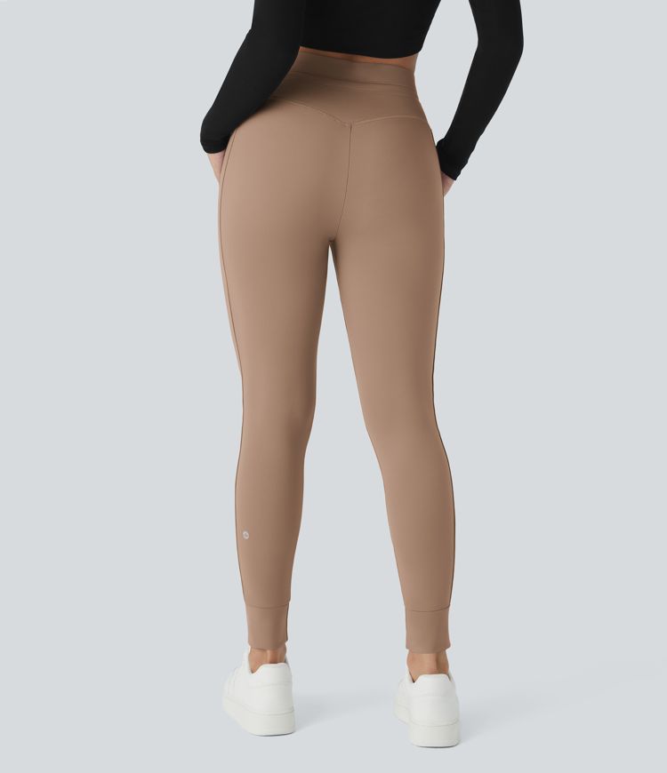 Softlyzero™ Airy High Waisted Drawstring Side Pocket Plain Cool Touch Full Length Joggers-UPF50+