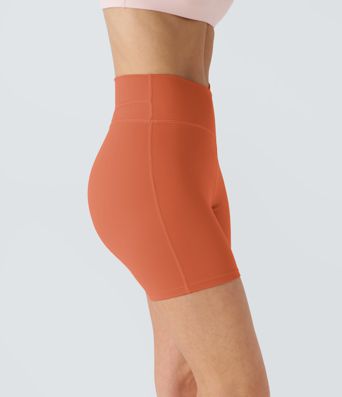 Softlyzero™ Plush Crossover-Yoga-Shorts mit hohem Bund, Scrunch