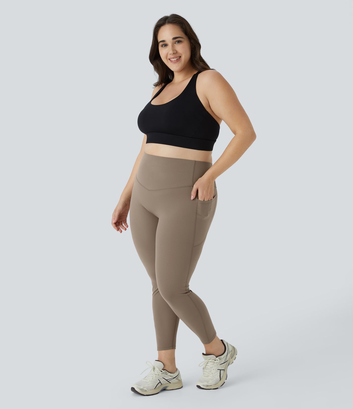 Halara UltraSculpt™ SoCinched Leggings de Cintura Alta con Control de Abdomen y Bolsillos para Tallas Grandes