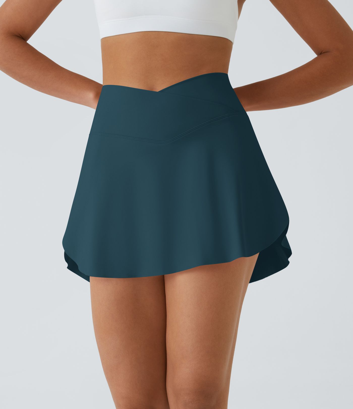 SoftlyZero™ Airy Crossover Pocket 2-in-1 Cool Touch Tennis Skirt-Lucid-Longer Length-UPF50+