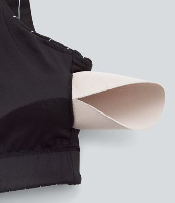Sujetador deportivo yoga cuello U sin espalda tacto fresco raya sujeción baja