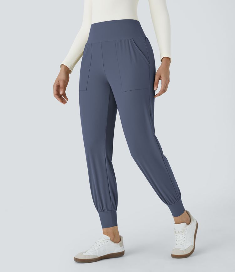 Jogging Casual Uni Taille Haute Poche Latérale 