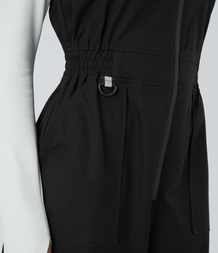 Water Repellent Wear-Resistant Zipper Pockets Camping Overalls