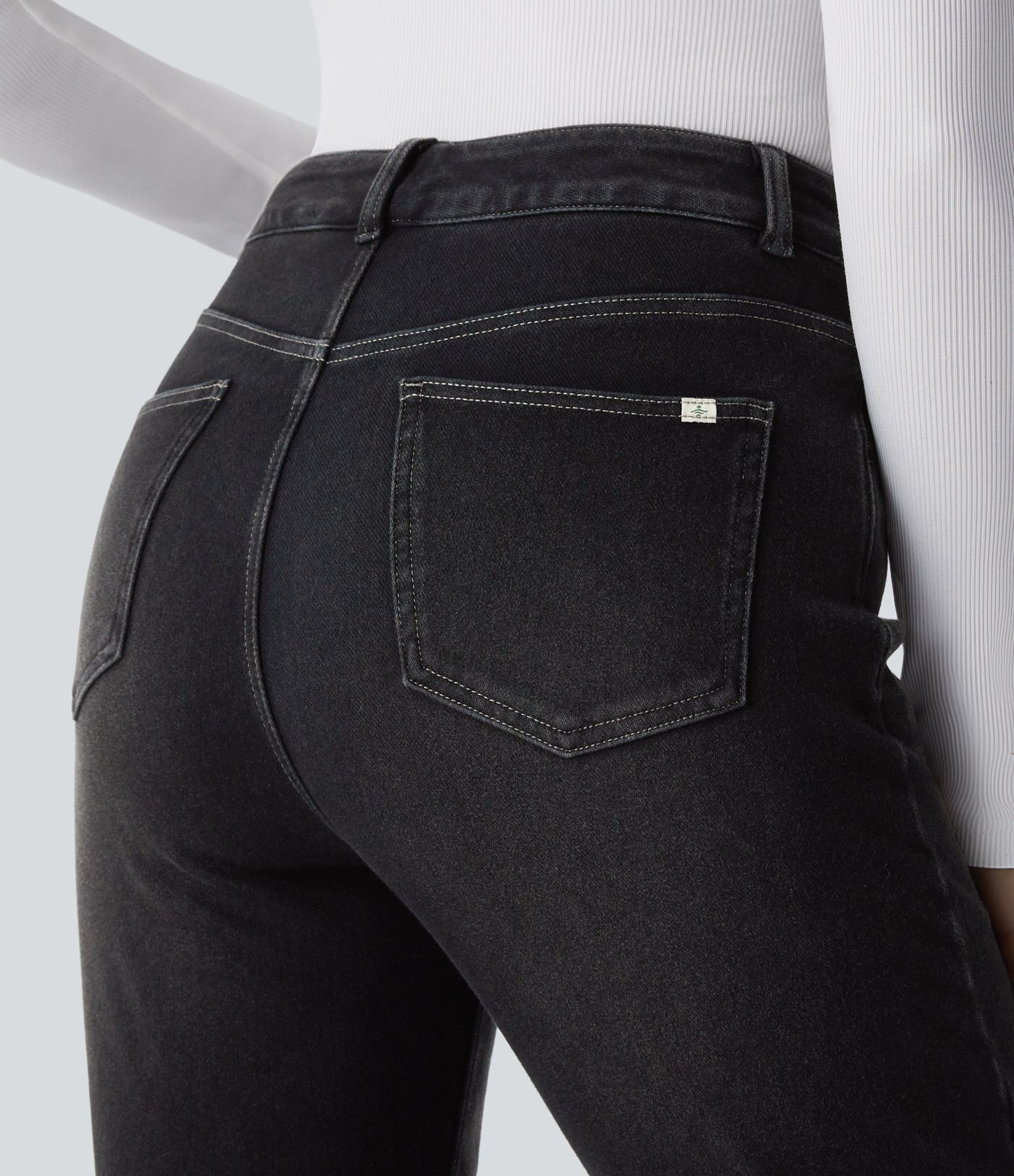 Halara Flex™ Denim Heat High Waisted Pockets Straight Leg Washed Casual Jeans