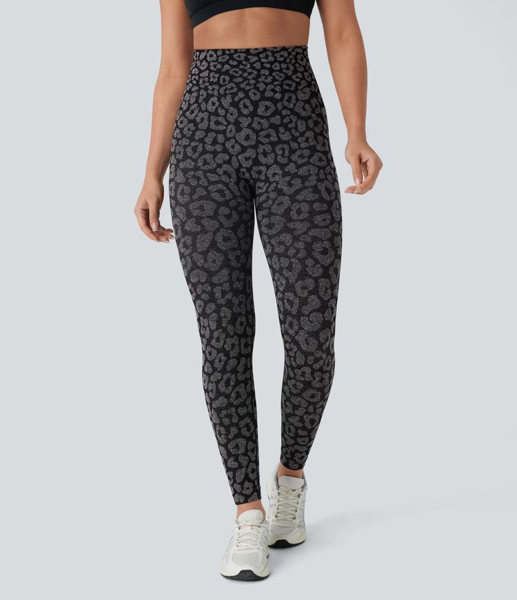 OneForm Seamless Flow High Waisted Leopard 7/8 Yoga Leggings