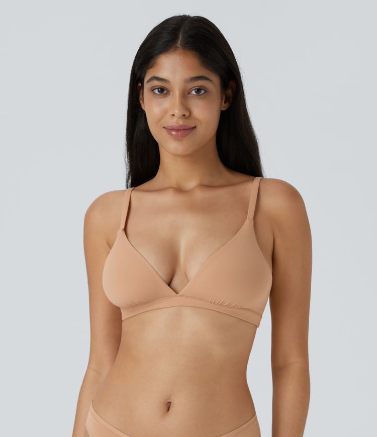 High stretch skin-friendly adjustable strap backless homewear bra