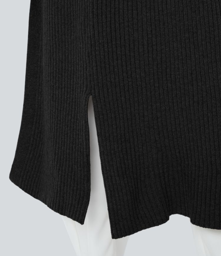 Hooded Long Sleeve Pocket Longline Casual Cardigan