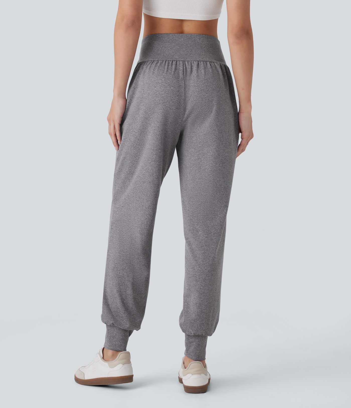High Waisted Side Pocket Casual Joggers