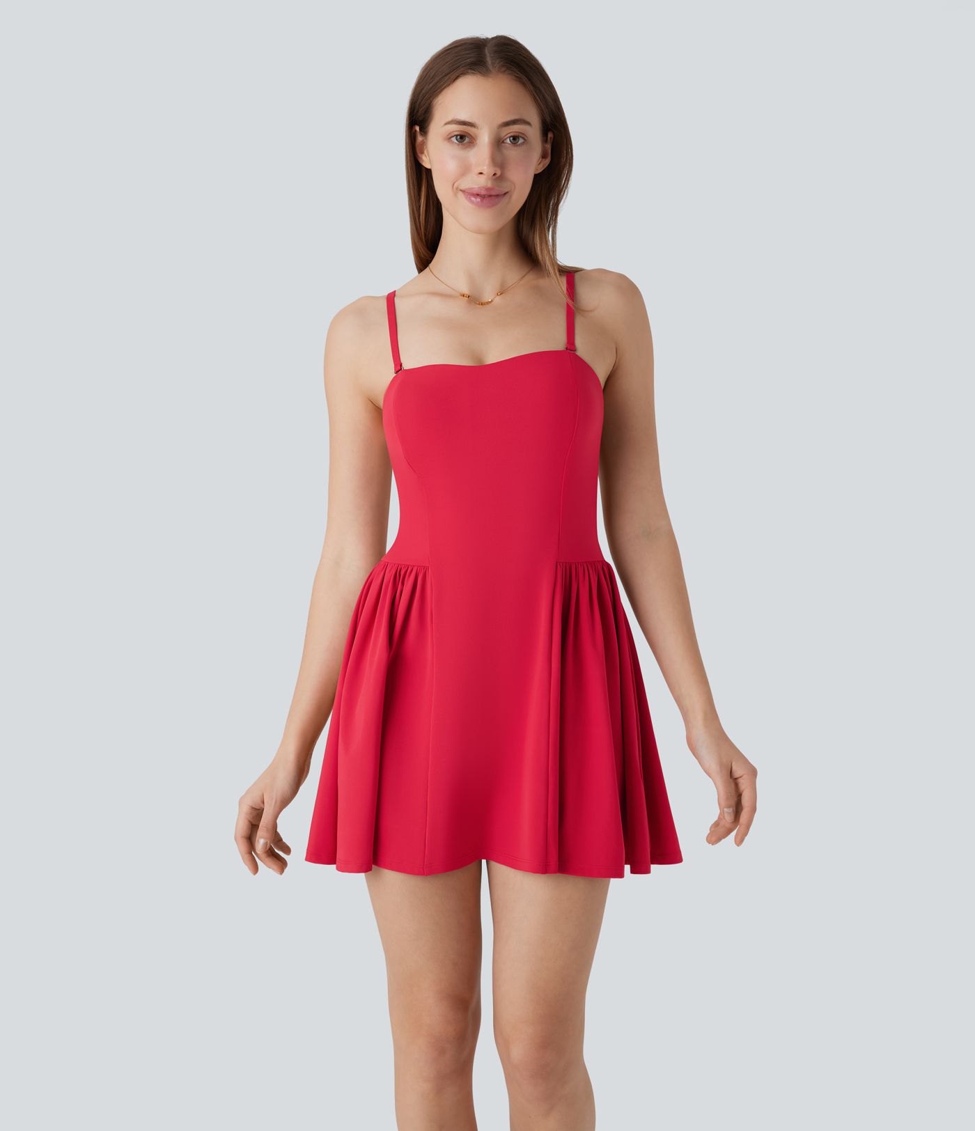 Mini Vestido Softlyzero™ Airy fiesta vuelo tirante ajustable extraíble tube tacto fresco