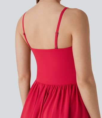 Mini Vestido Softlyzero™ Airy fiesta vuelo tirante ajustable extraíble tube tacto fresco