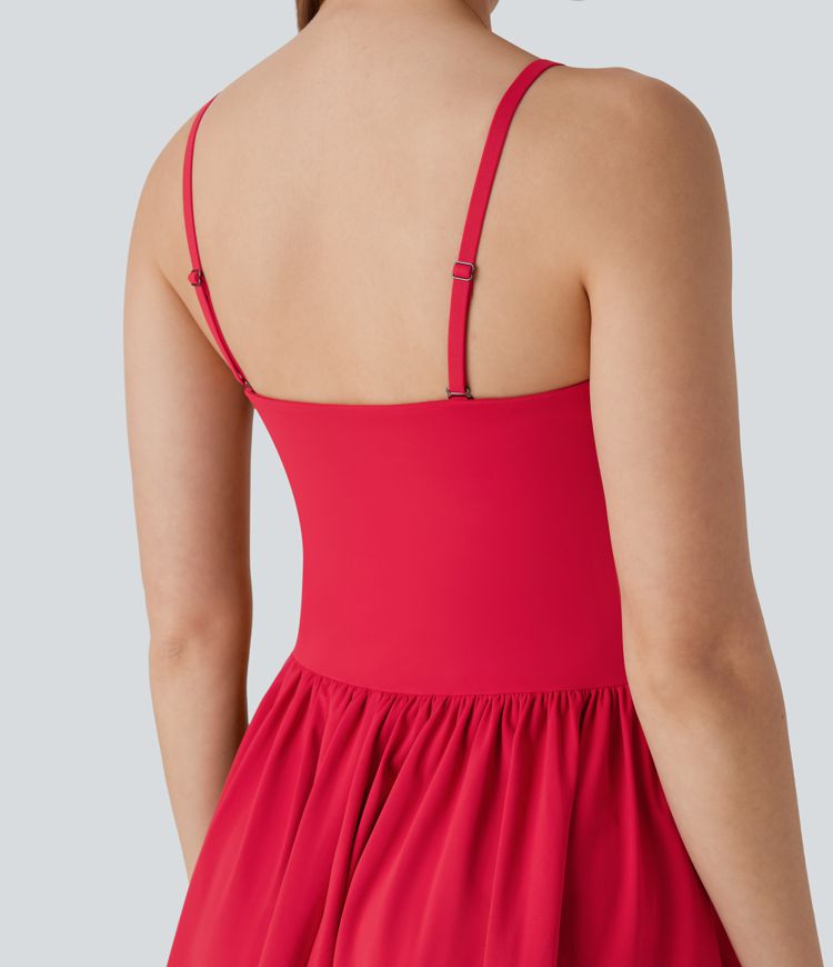 Mini Vestido Softlyzero™ Airy fiesta vuelo tirante ajustable extraíble tube tacto fresco