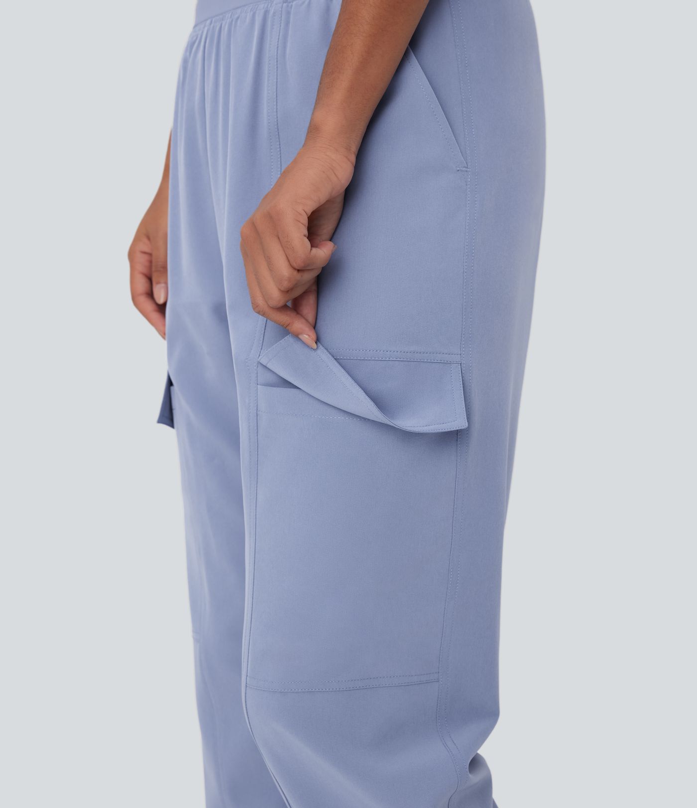 High Waisted Multiple Pockets Running Cargo Joggers