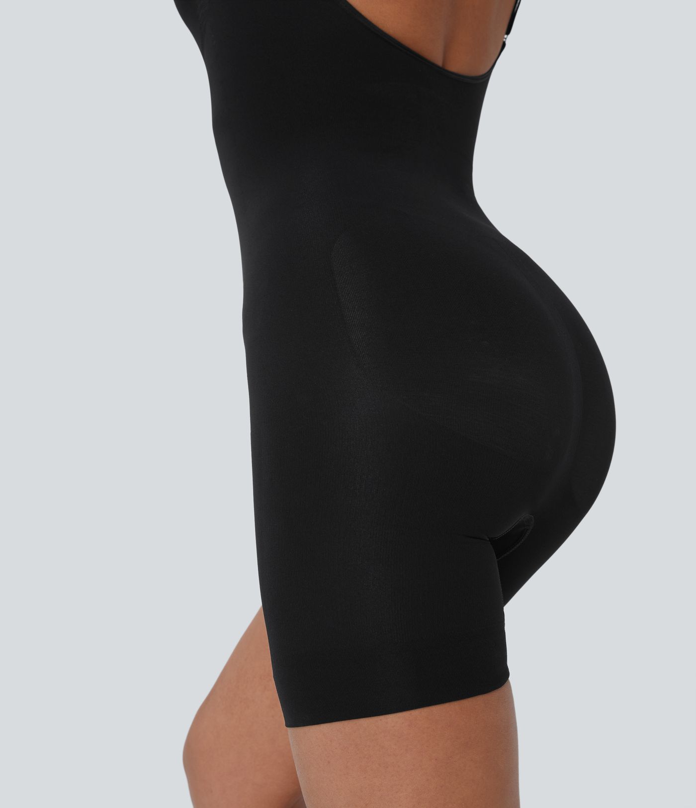 Body sculptant sans coutures à effet seconde peau, bretelles ajustables, dos nu, effet ventre plat et push-up fessier