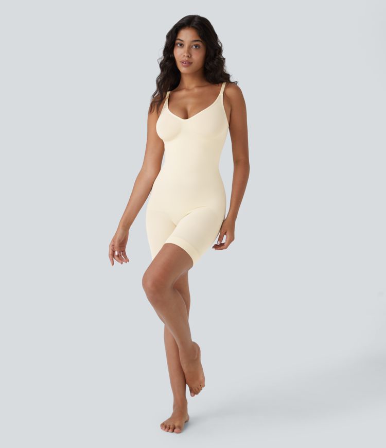 Body sculptant sans coutures à effet seconde peau, bretelles ajustables, dos nu, effet ventre plat et push-up fessier