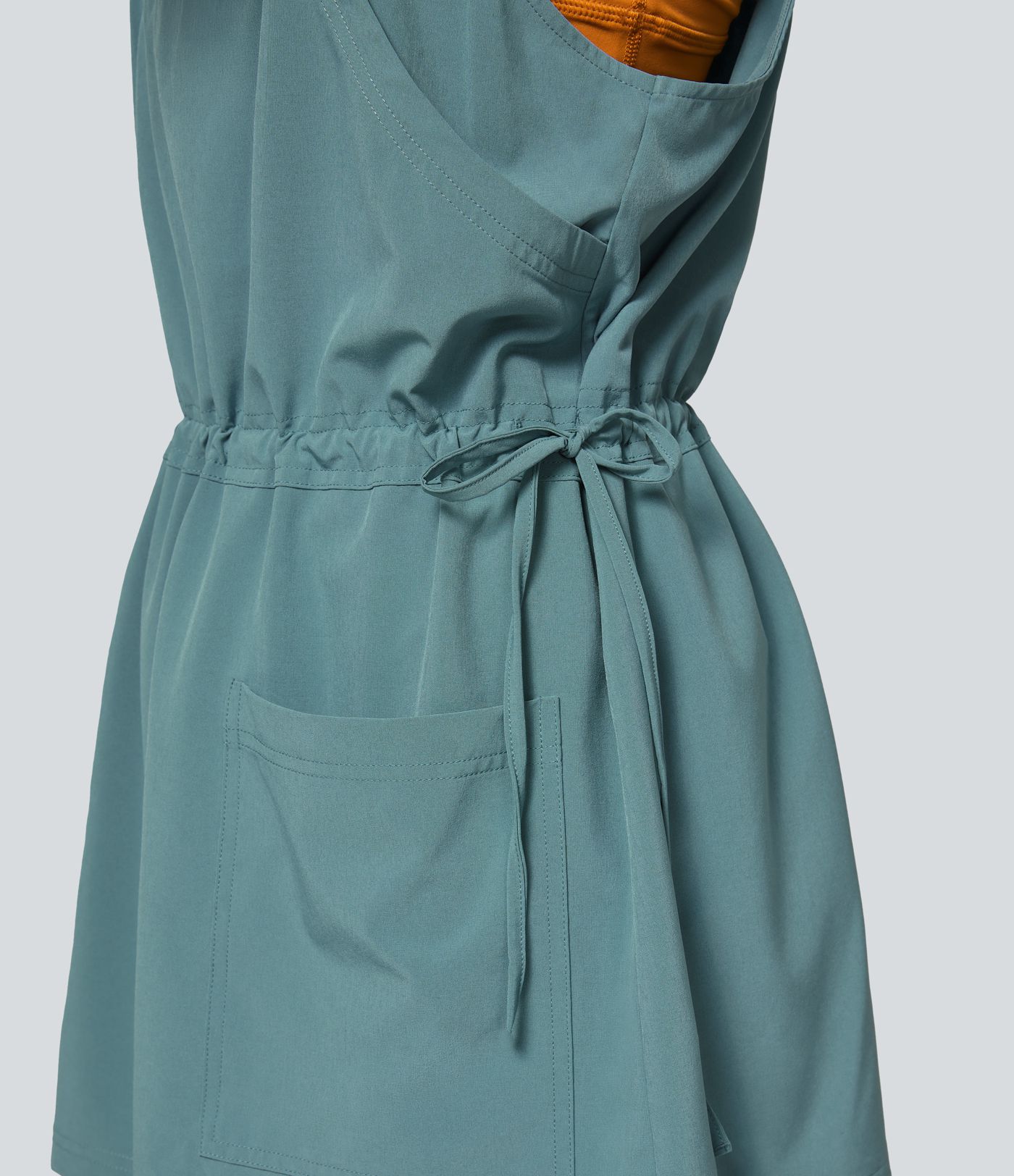 Breezeful™ Backless Multiple Pocket Drawstring Two Piece Quick Dry Mini Outdoor Active Onepiece