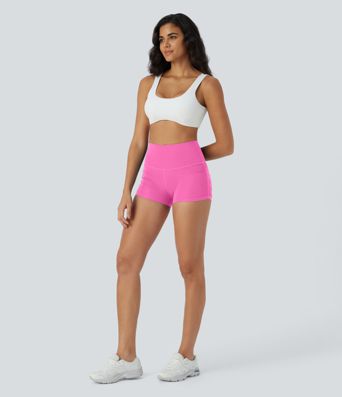 SoftlyZero™ QuickDry High Waisted Tummy Control Ruched Running Biker Shorts 2.5''
