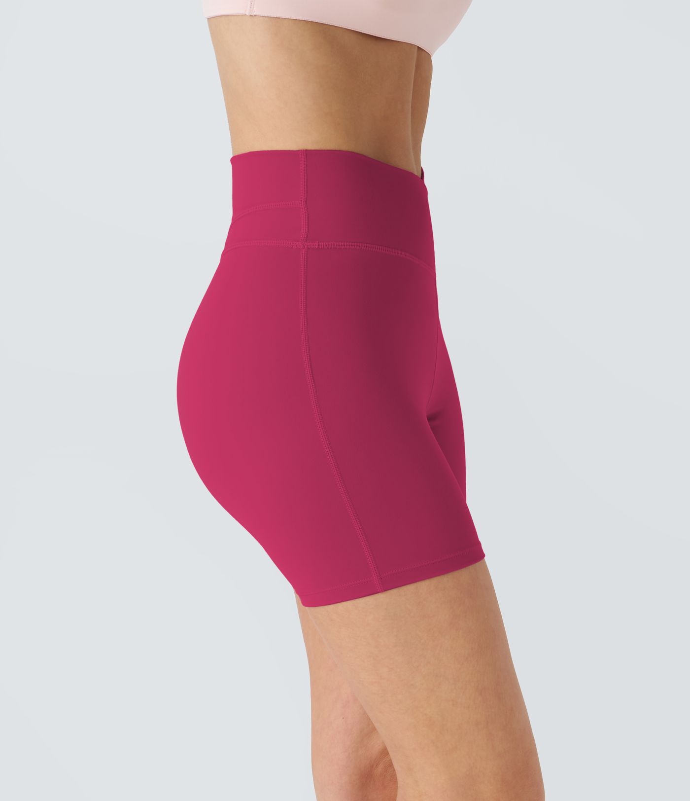 SoftlyZero™ Plush High Waisted Crossover Ruched Yoga Shorts 5''