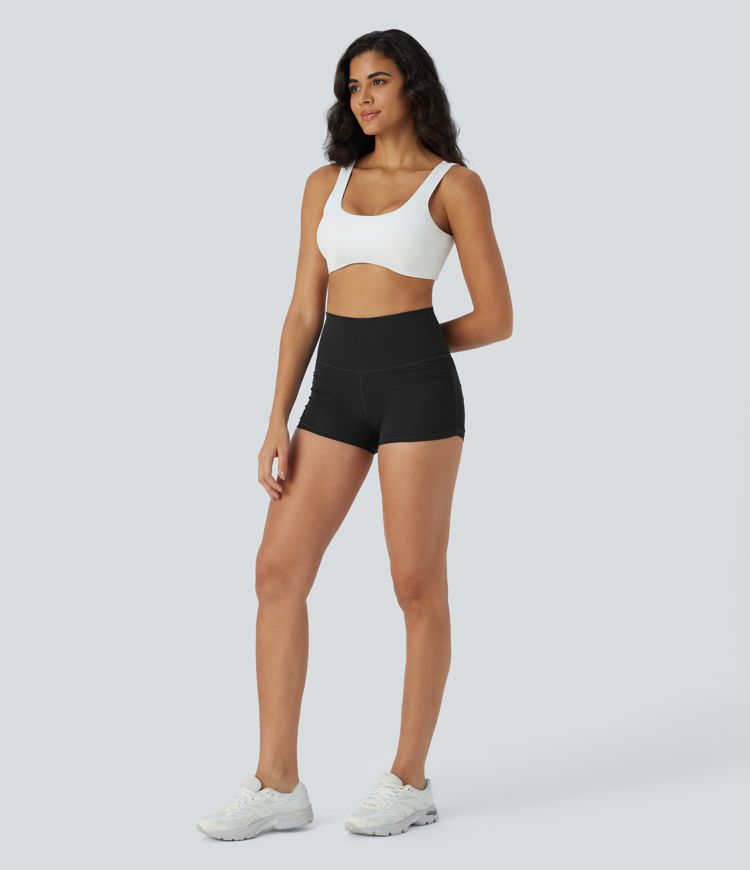 Short cycliste 6 cm de course gainant taille haute avec fronces et séchage rapide SoftlyZero™