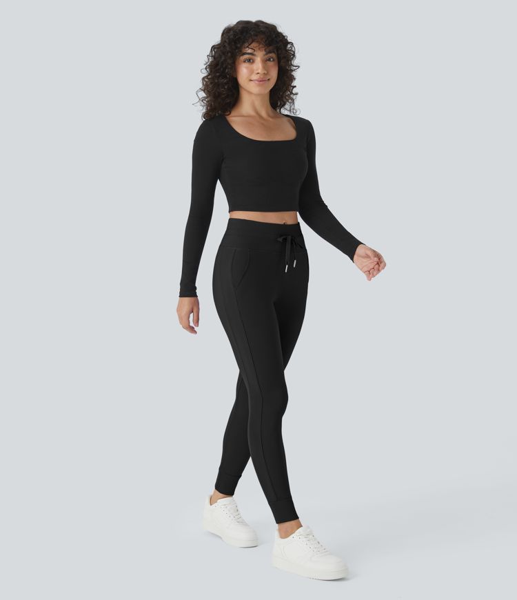 Jogging taille haute Softlyzero™ Plush avec cordon de serrage et poches latérales