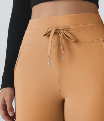 Softlyzero™ Plush High-Waist Drawstring Side Pocket Solid Full-Length Joggers