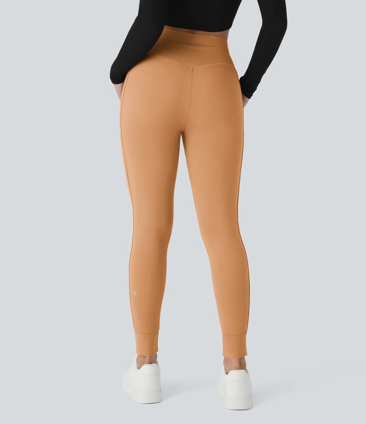 Softlyzero™ Plush High-Waist Drawstring Side Pocket Solid Full-Length Joggers