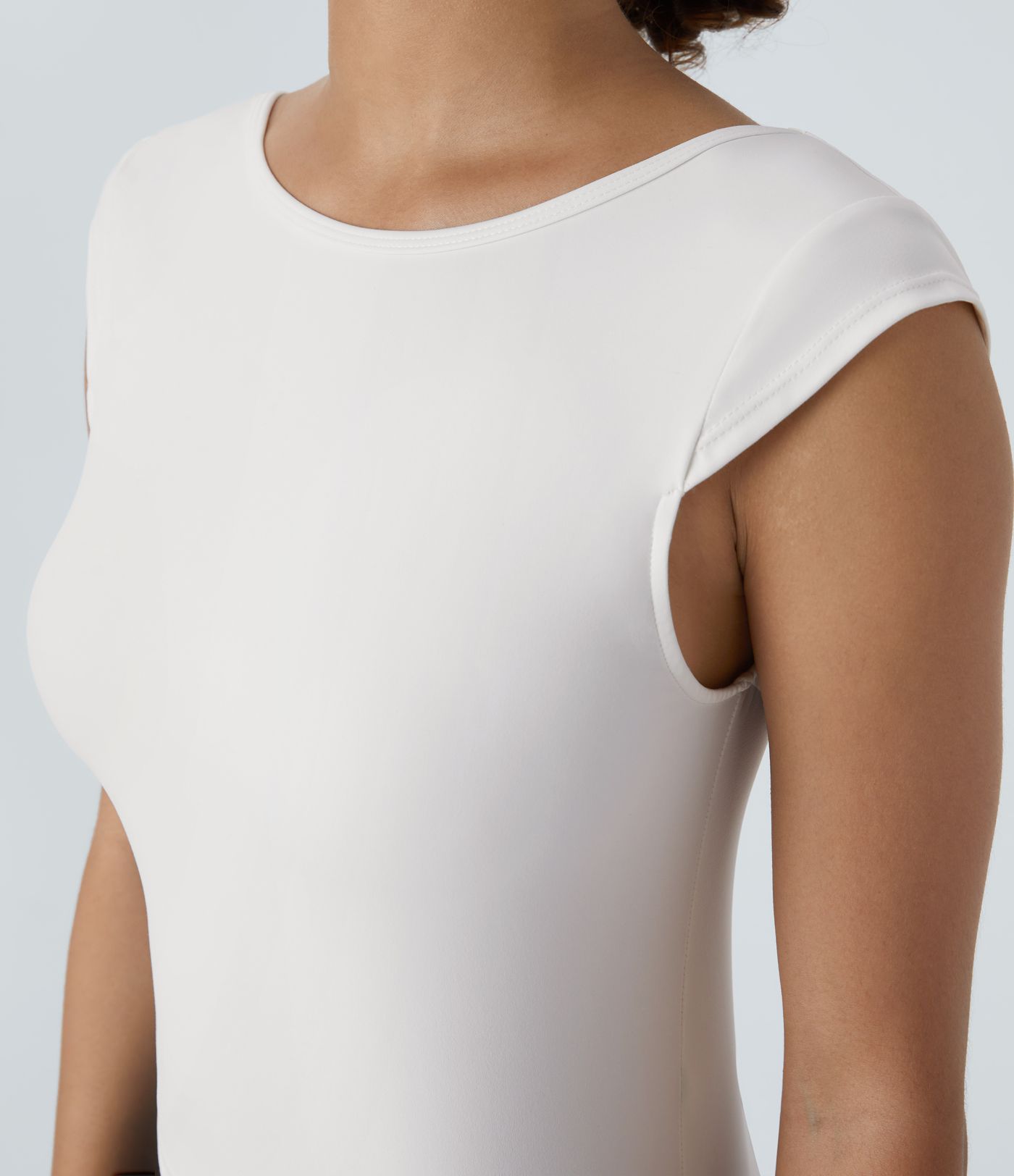Softlyzero™ Boat Neck Cap Sleeve Backless Cropped Casual T-Shirt-UPF50+