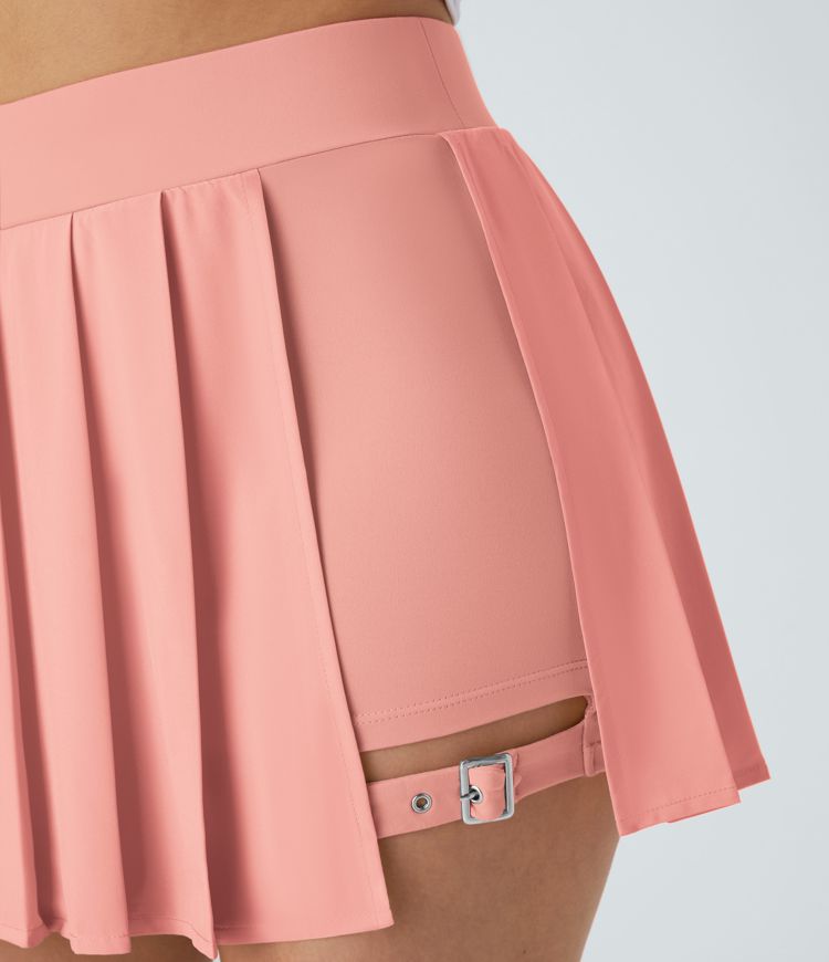 Breezeful™ Visoki struk Naborana 2-u-1 Džepna Podesiva Kopča Mikro Mini Brzo Sušiva Casual Suknja