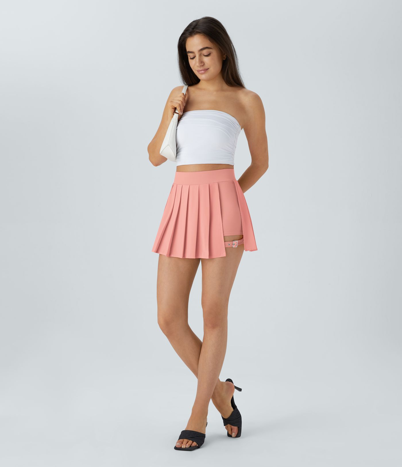 Breezeful™ Visoki struk Naborana 2-u-1 Džepna Podesiva Kopča Mikro Mini Brzo Sušiva Casual Suknja