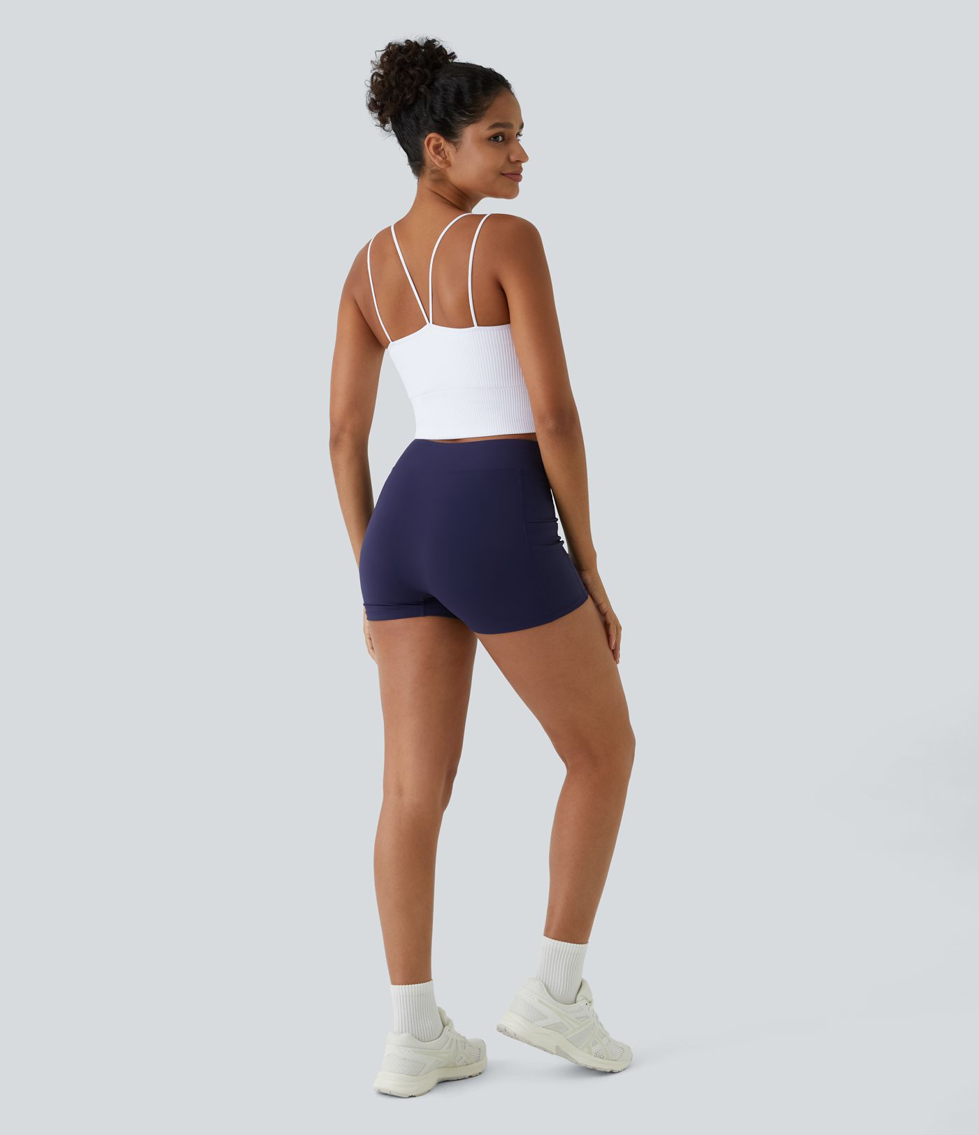 OneForm Seamless Flow Double Straps V Back Cropped Running Cami Top