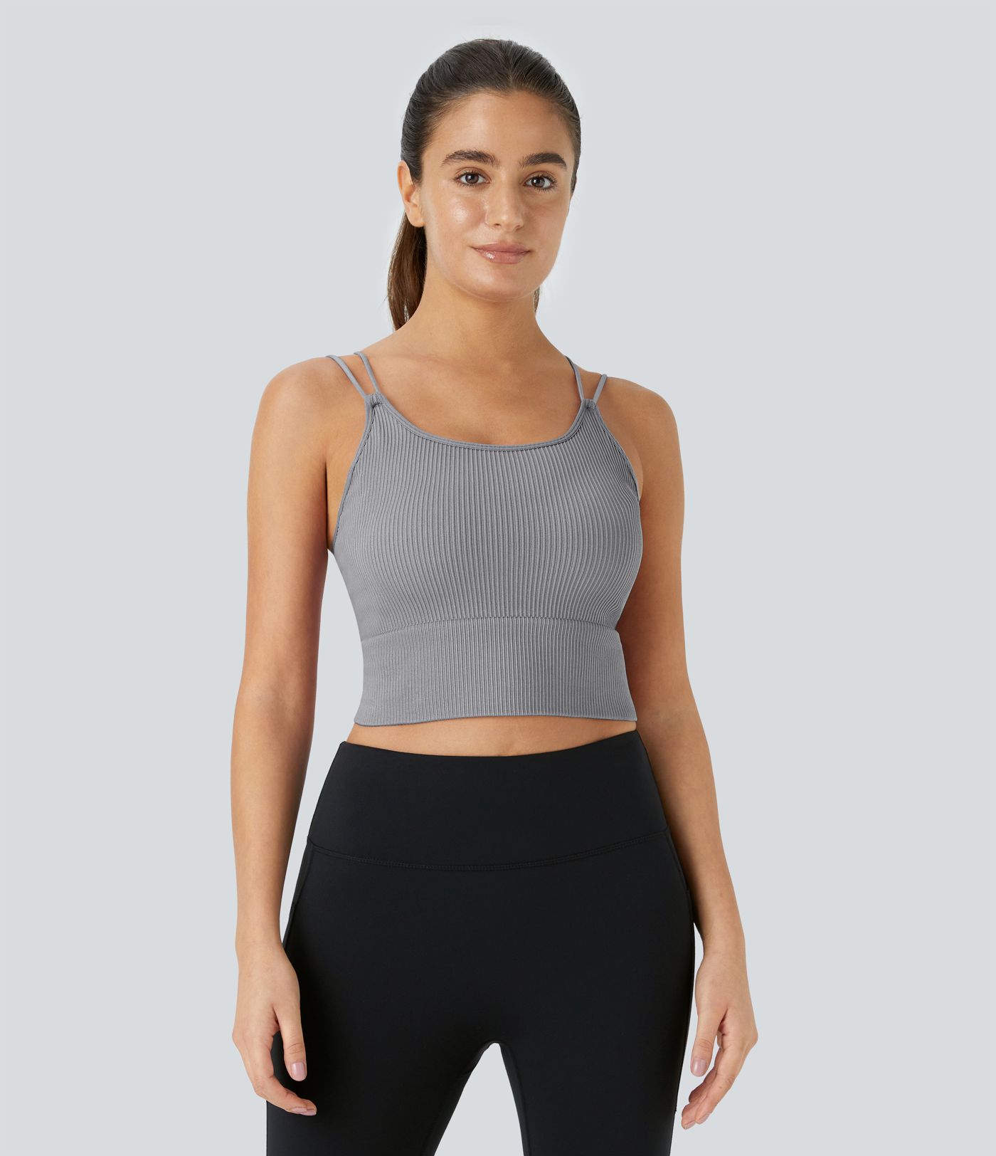 Débardeur running court dos en V bretelles doubles sans couture OneForm Seamless Flow