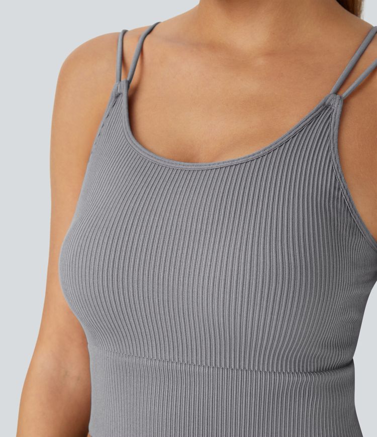 Débardeur running court dos en V bretelles doubles sans couture OneForm Seamless Flow