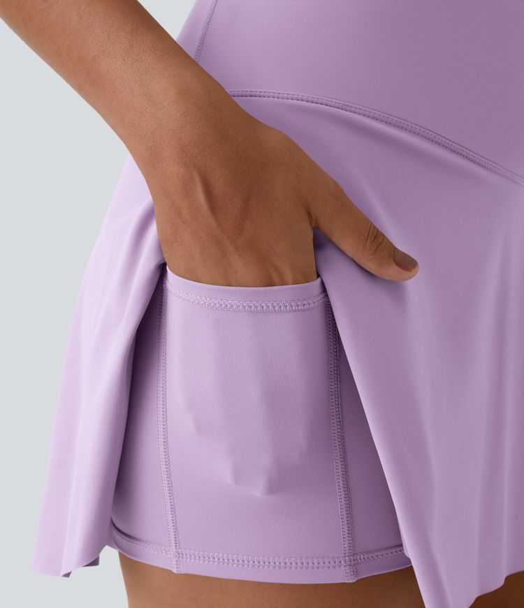 Everyday SoftlyZero™ Airy Crossover 2-in-1 Side Pocket Cool Touch Mini Tennis Skirt-Lucid-UPF50+