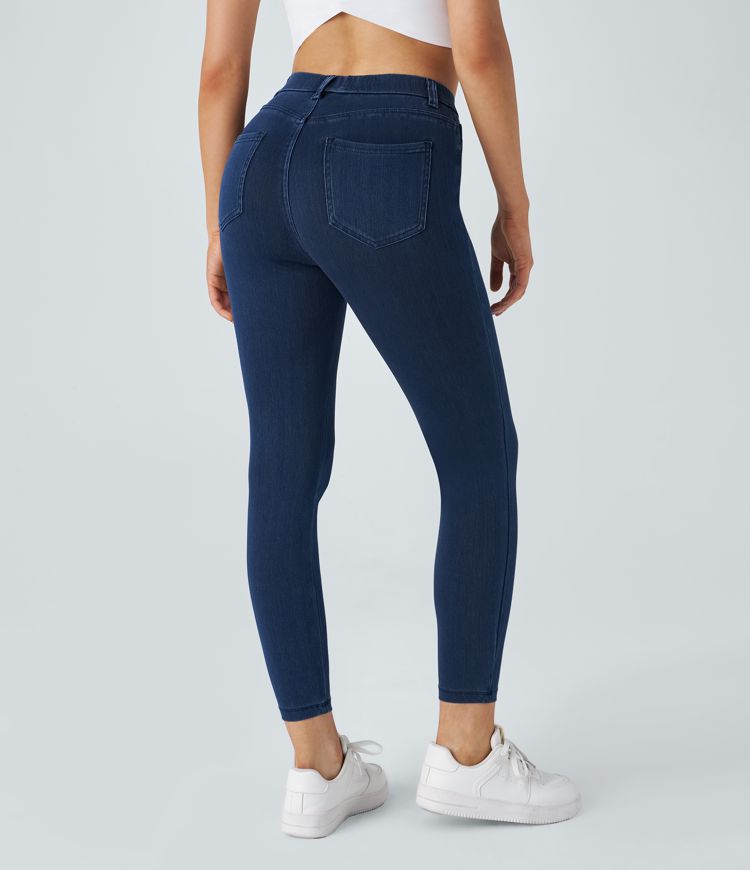 HalaraMagic™ High Waisted Multiple Pockets Stretchy Knit Denim Work Leggings