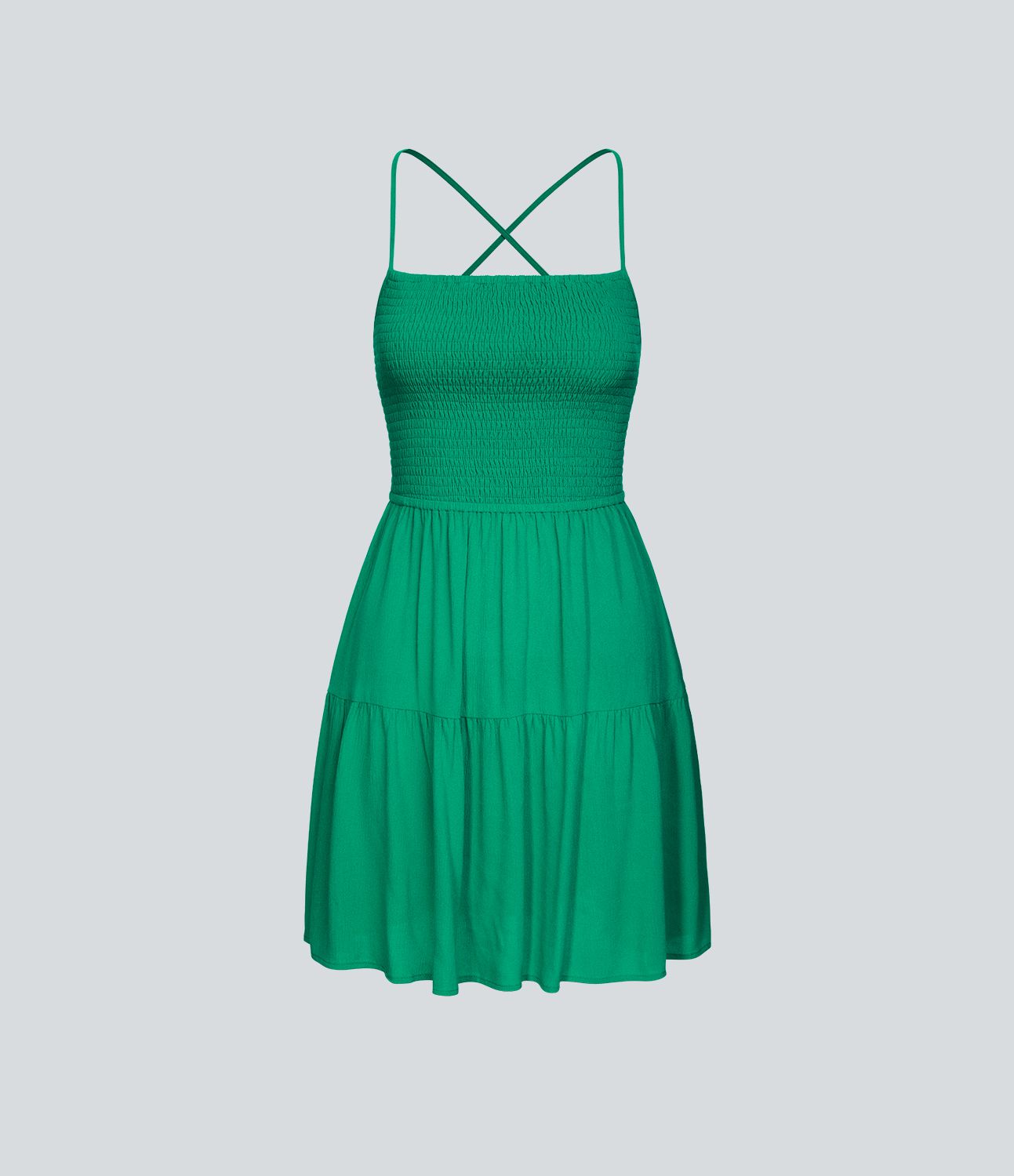 Robe Casual Mini Sensation Lin à Dos Nu Croisé Bretelles Ajustables Froncée Plissée et Fluide 